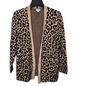 J. Crew factory Leopard Open Cardigan Women sz S